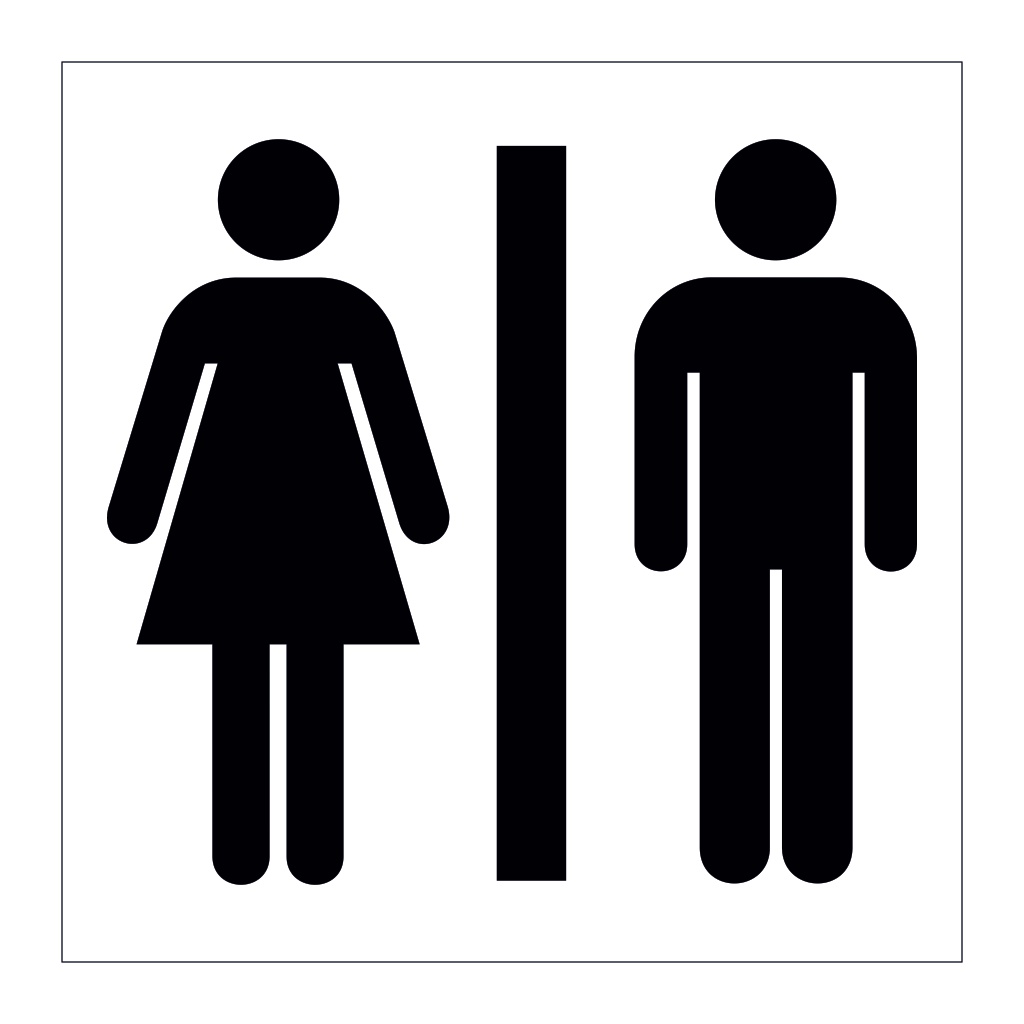 Unisex toilet symbol sign