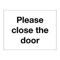 Please close the door sign