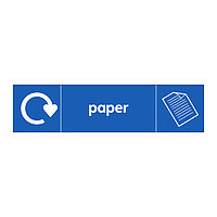 Paper with WRAP recycling logo & icon sign