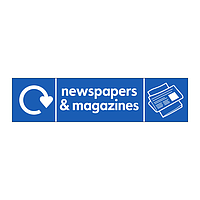 Newspapers & magazines with WRAP recycling logo & icon
