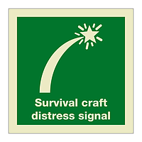 Survival craft distress signal with text 2019 (Marine Sign)