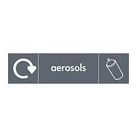 Aerosols with WRAP Recycling Logo & Icon sign