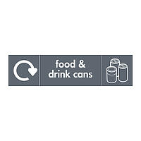 Food & drink cans with WRAP Recycling Logo & Icon sign
