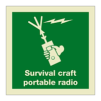 Survival craft portable radio with text (Marine Sign)