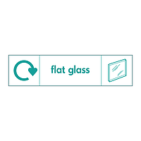 Flat glass with WRAP Recycling Logo & Icon sign