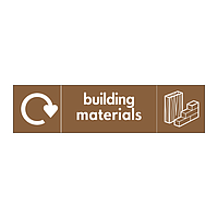 Building materials with WRAP recycling logo & icon sign