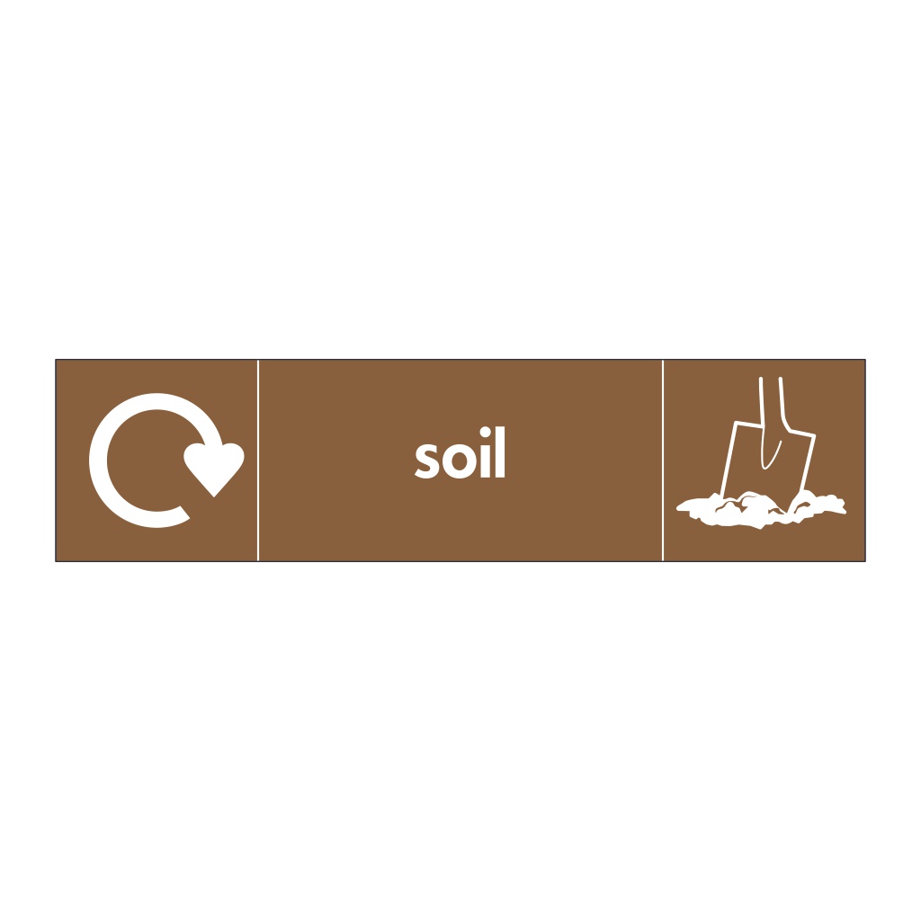Soil with WRAP recycling logo & icon sign