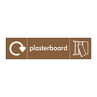 Plasterboard with WRAP recycling logo & icon sign