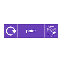 Paint with WRAP recycling logo & icon sign