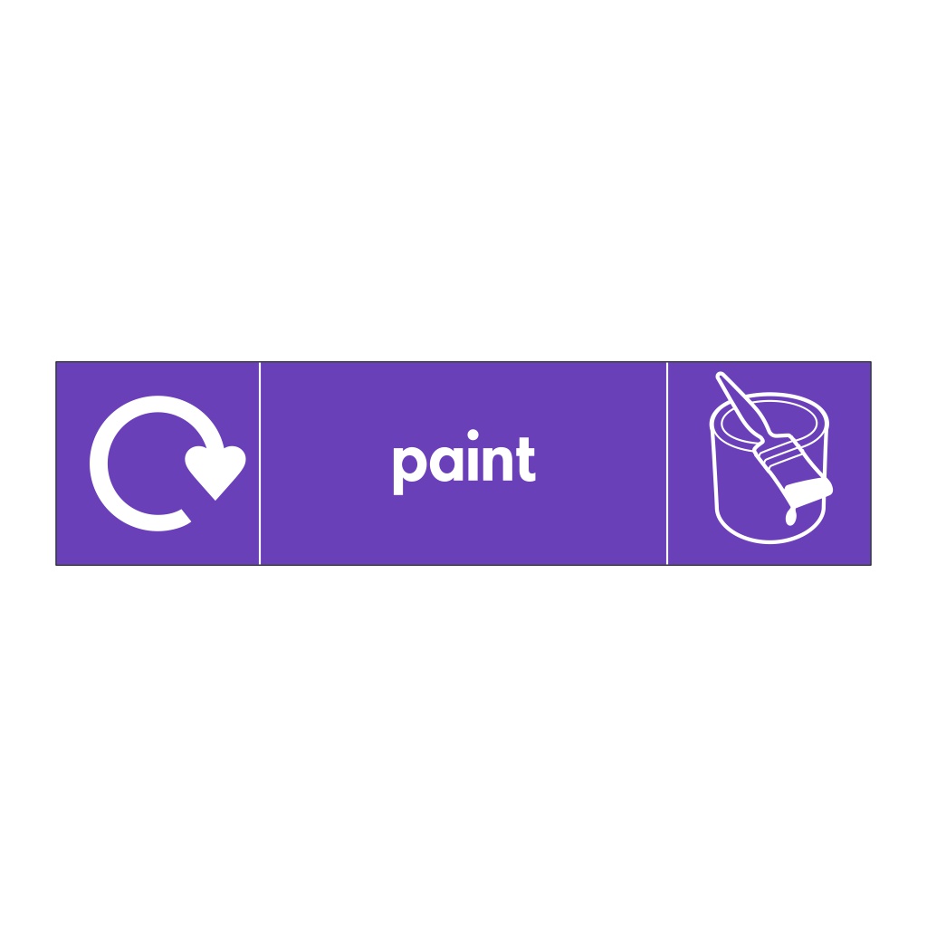 Paint with WRAP recycling logo & icon sign