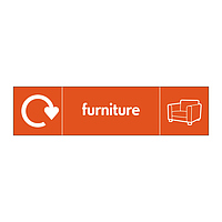 Furniture with WRAP recycling logo & icon