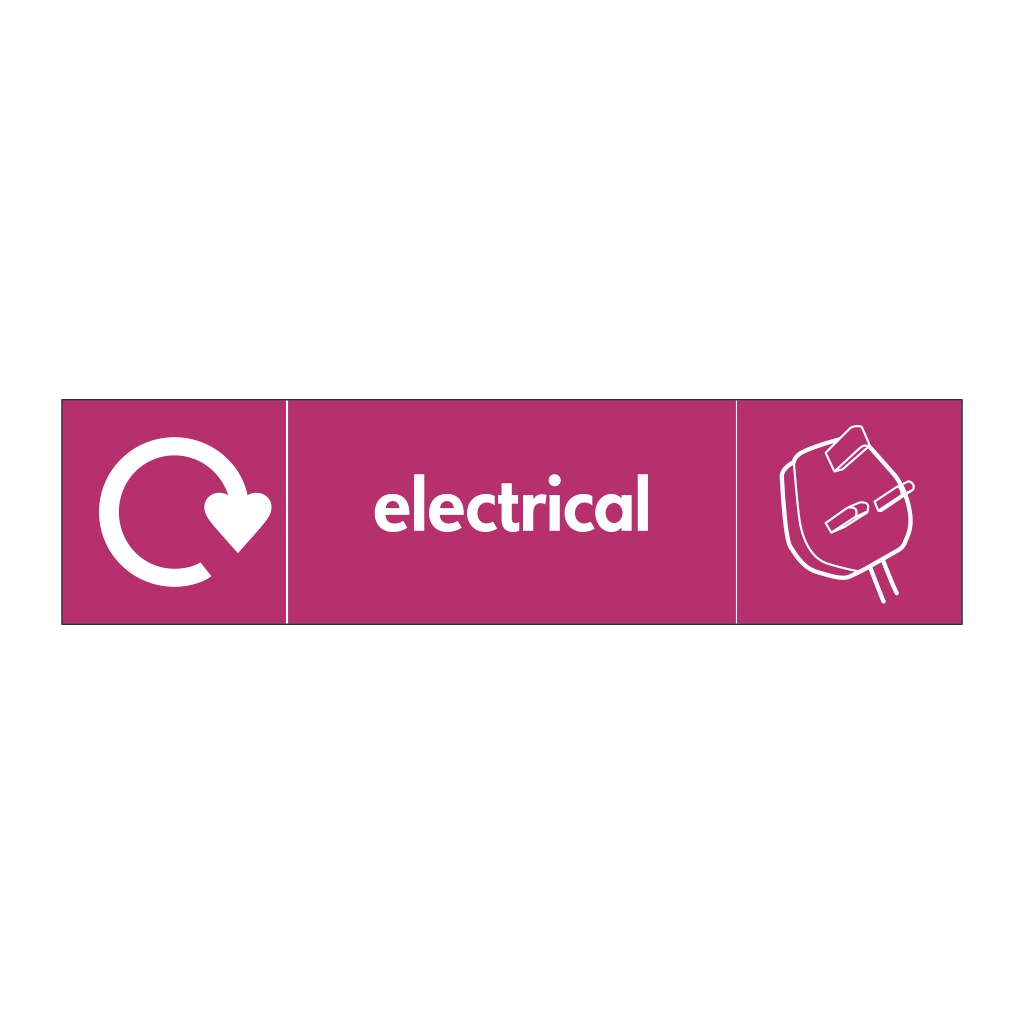 Electrical with WRAP Recycling logo & icon sign