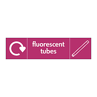 Fluorescent tubes with WRAP recycling logo & icon sign