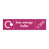 Low energy bulbs with WRAP recycling logo & icon