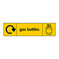 Gas bottles with WRAP recycling logo & icon sign