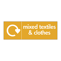 Mixed textiles & clothes with WRAP recycling logo