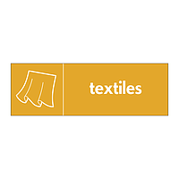 Textiles with icon sign