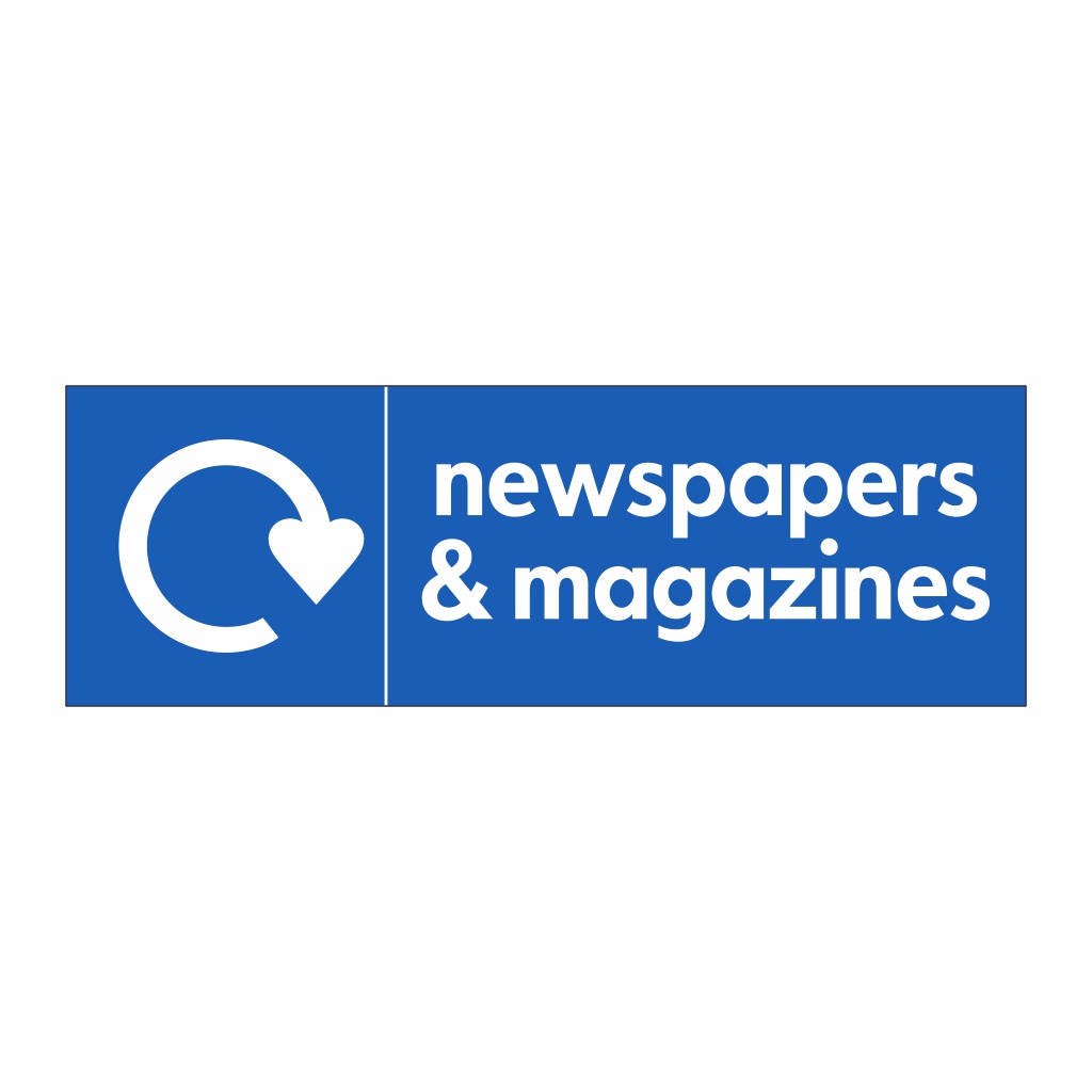 Newspapers & magazines with WRAP recycling logo