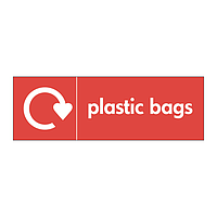Plastic bags with WRAP recycling logo sign