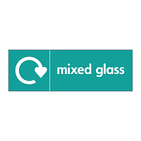 Mixed glass with WRAP recycling logo sign