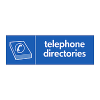 Telephone directories with icon sign