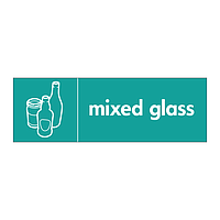 Mixed glass with icon sign
