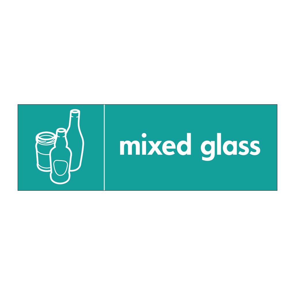 Mixed glass with icon sign