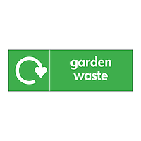 Garden waste with WRAP recycling logo sign