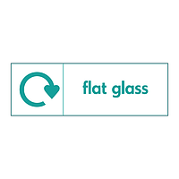Flat glass with WRAP recycling logo sign