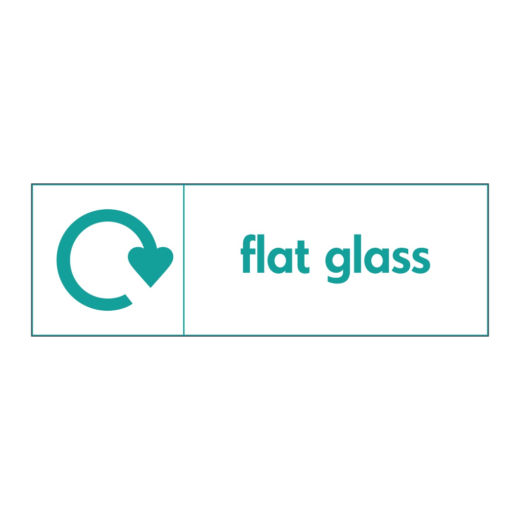 Flat glass with WRAP recycling logo sign