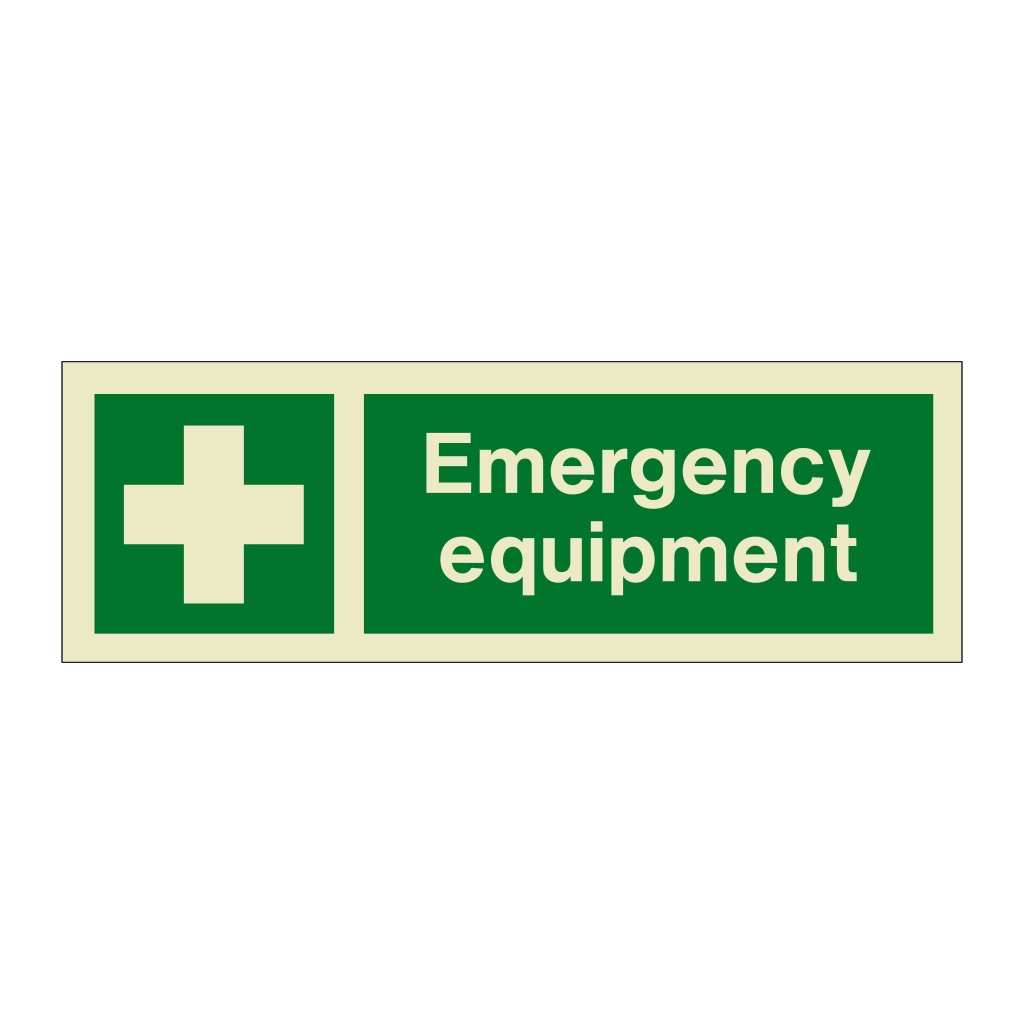 Emergency equipment with text (Marine Sign)