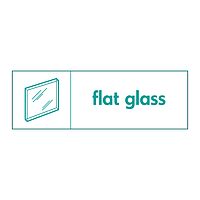 Flat glass with icon sign