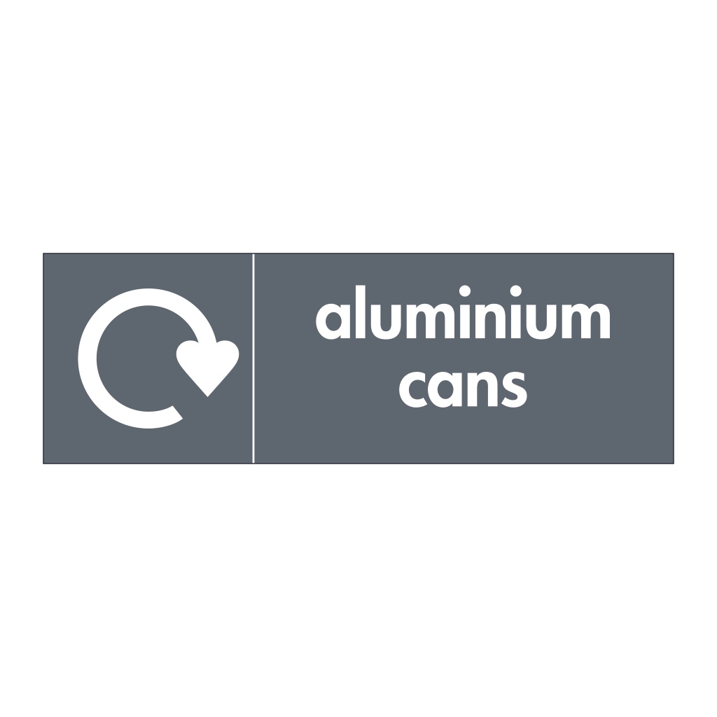 Aluminium cans with WRAP recycling logo sign