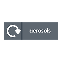 Aerosols with WRAP Recycling Logo sign