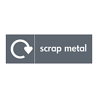 Scrap metal with WRAP recycling logo sign