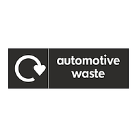 Automative waste with WRAP recycling logo sign