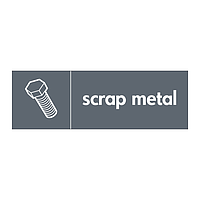 Scrap metal with icon sign