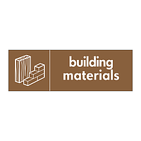 Building materials with icon sign