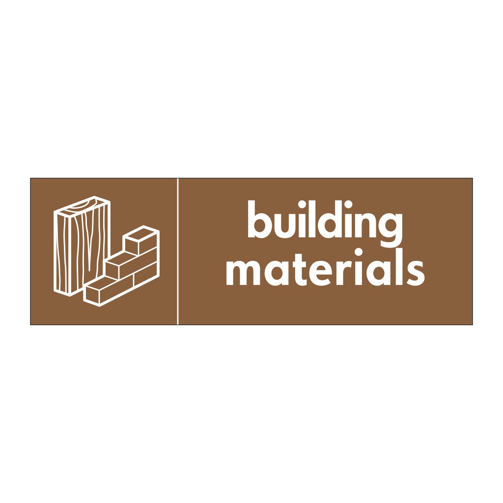 Building materials with icon sign