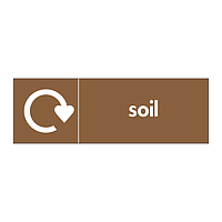 Soil with WRAP recycling logo sign