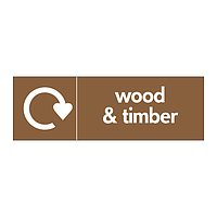 Wood & timber with WRAP recycling logo sign