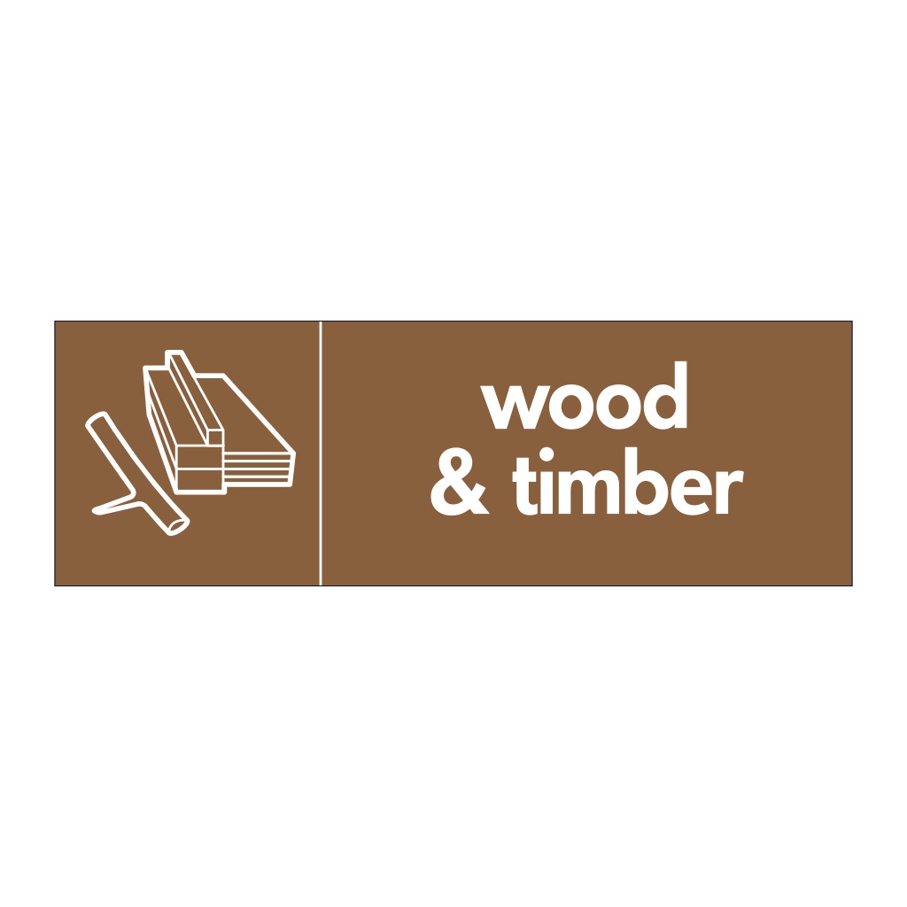 Wood & timber with icon sign