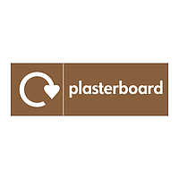 Plasterboard with WRAP recycling logo sign