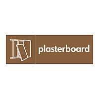 Plasterboard with icon sign