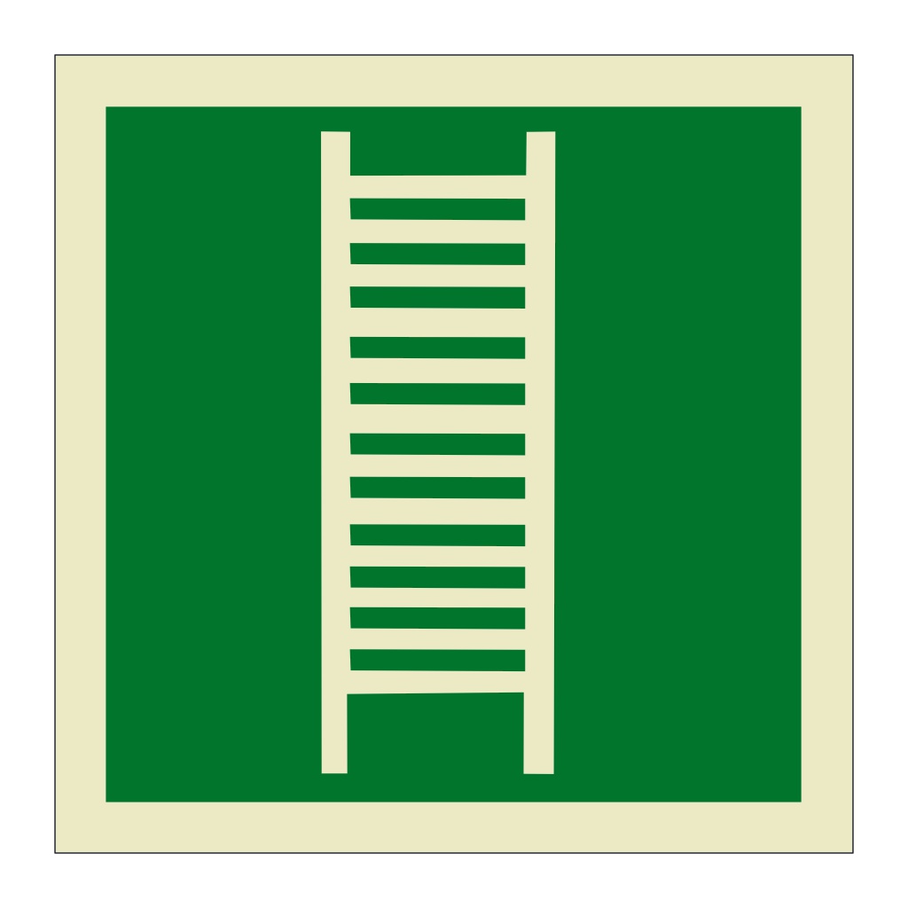 Emergency escape ladder symbol (Marine Sign) | British Safety Signs