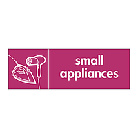 Small appliances with iron & hairdryer icon sign