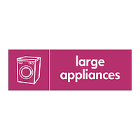 Large appliances with washing machine icon sign