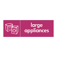 Large appliances with oven & washing machine icon sign