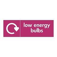 Low energy bulbs with WRAP recycling logo
