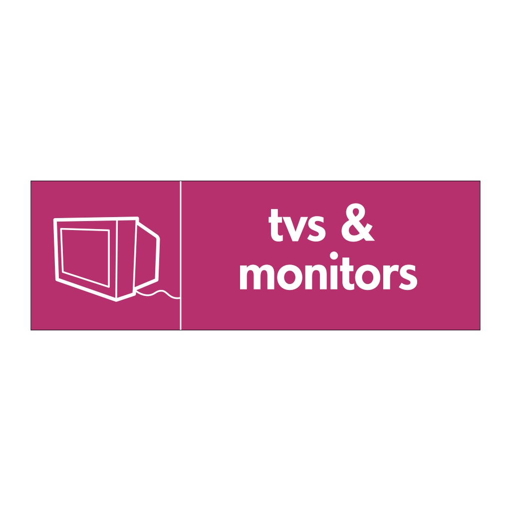Tvs & monitors with icon sign | British Safety Signs